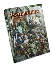 Pathfinder RPG NPC Core (P2) - Pathfinder RPG NPC Core book with detailed fantasy battle scene on cover, featuring armored warriors and mythical creatures.