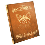 Pathfinder 2E: Adventure: The Dead God's Hand Special Edition - Brown hardcover RPG book titled "Pathfinder" with a golden eye and wings emblem on the cover, labeled "The Dead God's Hand".