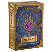 Spellfinder - Spellfinder board game box with ornate gold frame, purple gem centerpiece, and blue magical background.
