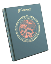 Starfinder 2E: Galactic Ancestries Special Edition - Dark teal hardcover Starfinder RPG book titled Galactic Ancestries Special Edition with a circular emblem of hexagons and.