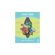 Critical Role Chibi Pin - Fjord Stone - Colorful enamel pin featuring chibi-style green-skinned character with a sword, cloak, and tentacles on a blue backing card.