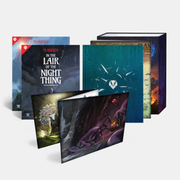 Planegea RPG: 5e Fantasy Setting- Deluxe Set (PREORDER) - Deluxe set featuring colorful fantasy RPG books and art folders with detailed cover illustrations and embossed designs.