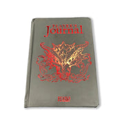 RPG Player's Journal - Gray hardcover RPG journal with red embossed dragon design and "Player's Journal" text on cover.