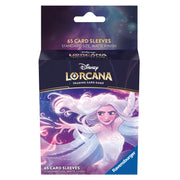 Lorcana Trading Card Game: The First Chapter Card Sleeves Pack - Elsa - Purple and blue card sleeves pack featuring Elsa from Disney Lorcana with swirling icy effects and sparkles, 65 standard.