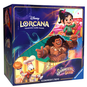 Lorcana TCG: Shimmering Skies Illumineer's Trove - Disney Lorcana trading card game box with vibrant purple and blue galaxy design, featuring animated characters Vanellope,.