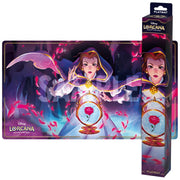 Lorcana TCG: Shimmering Skies Playmat Belle - Lorcana TCG playmat featuring a sorceress with glowing hands, vibrant purple and pink tones, and a magical orb centerpiece.