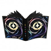 Lorcana TCG: Branded 9pkt Portfolio - Black Lorcana TCG branded portfolio with colorful swirling light patterns and central gold emblem on each side.