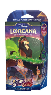 Lorcana TCG: Shimmering Skies Starter Deck - Emerald & Steel - Disney Lorcana Trading Card Game single-player starter deck box featuring emerald green and purple hues with an illustrated.