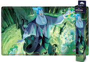 Lorcana TCG: Reign of Jafar Playmat: Hades - Brightly colored Lorcana playmat featuring blue-skinned Hades with ghostly green flames on a cave background.