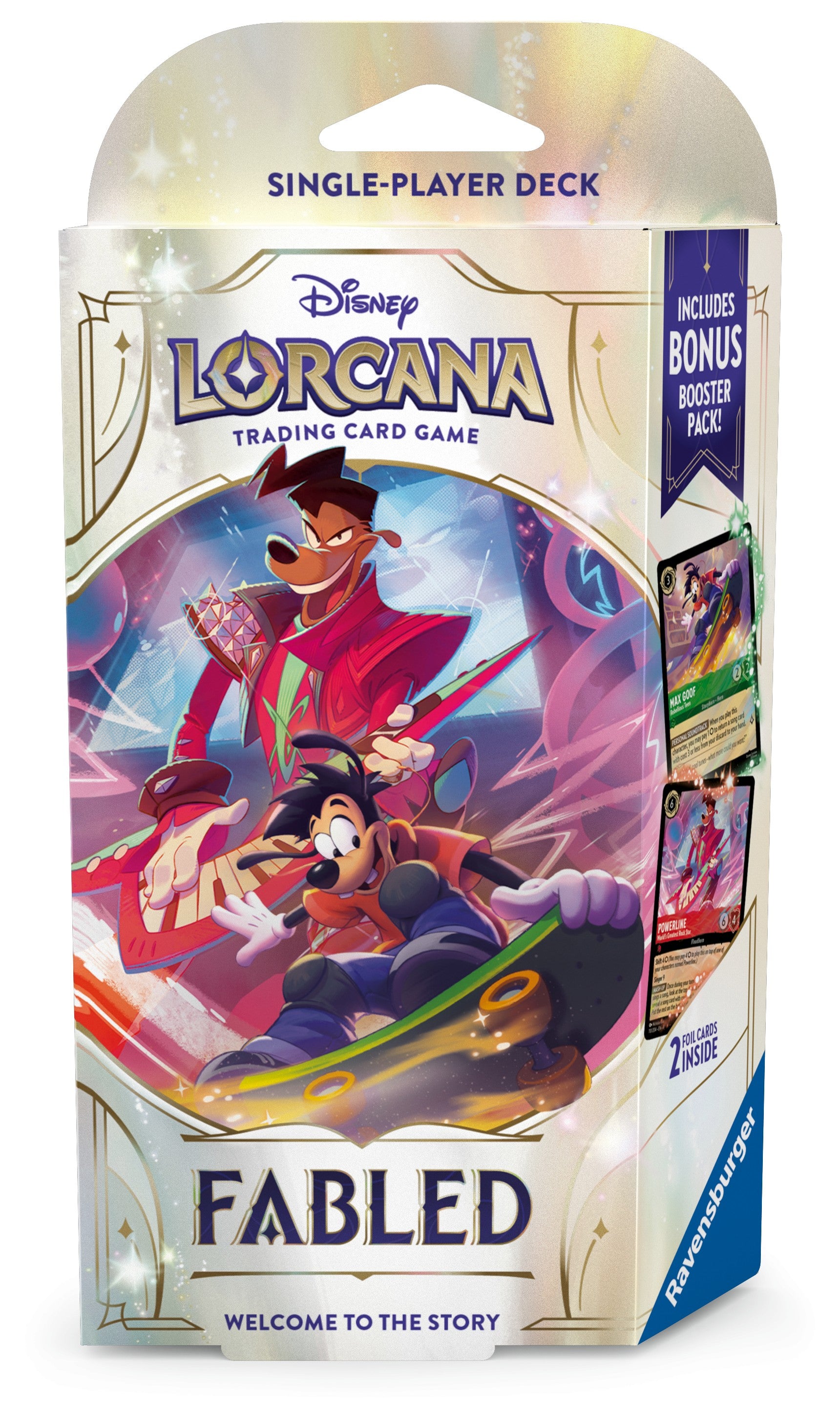Lorcana TCG: Fabled Starter Deck - Emerald & Ruby - Disney Lorcana trading card game single-player deck box featuring colorful fantasy artwork with two animated characters and.