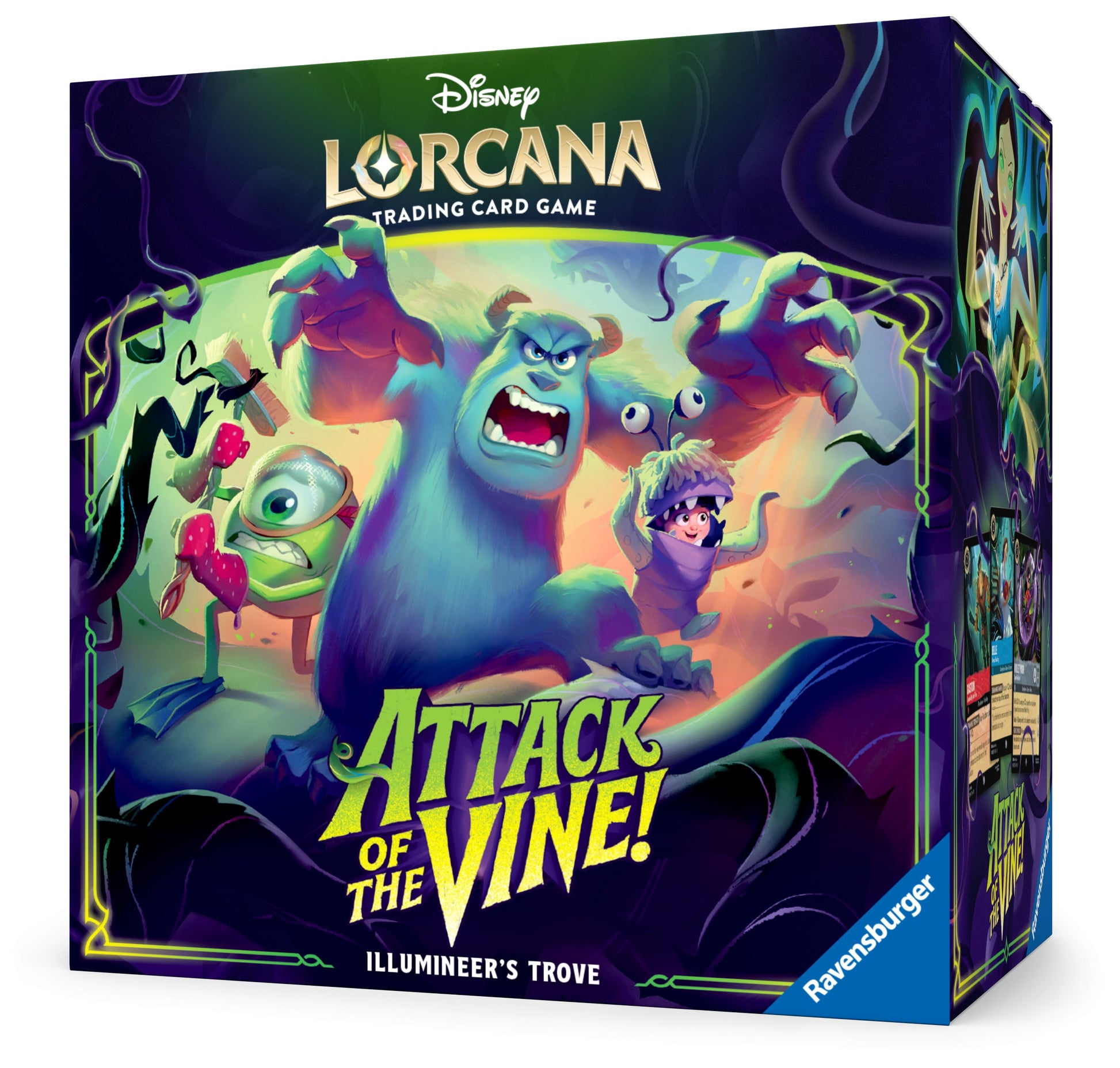 Lorcana TCG: Attack of the Vine! Illumineer's Trove (PREORDER) - Colorful Lorcana TCG Attack of the Vine! Illumineer's Trove box with animated characters on dark background.