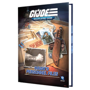 G.I. JOE Roleplaying Game: Hawk's Personnel Files Sourcebook - Hardcover book with dark blue cover featuring G.I. Joe Roleplaying Game logo, secret files folders, photos, and a large.