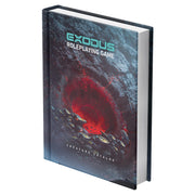 Exodus RPG: Creature Catalogue (PREORDER) - Hardcover book with dark sci-fi cover art featuring a glowing red crater and rocky textures, titled Exodus Roleplaying Game.