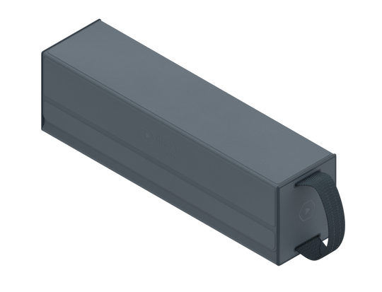 Heavy Play RFG Deckbox Carrier 500DS - Artificer Grey - Rectangular Artificer Grey plastic deckbox carrier with rounded edges and a handle slot on one end.