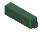 Heavy Play RFG Deckbox Carrier 500DS - Ranger Green - Long rectangular hard plastic deckbox carrier in matte ranger green with a black adjustable strap on one end.