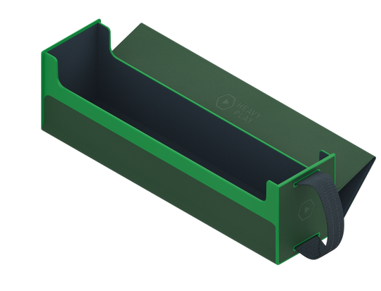 Heavy Play RFG Deckbox Carrier 500DS - Ranger Green - Ranger green rectangular deckbox carrier with black padded interior and reinforced edges.