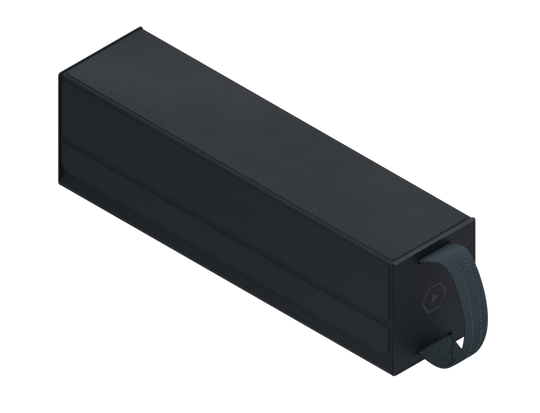 Heavy Play RFG Deckbox Carrier 500DS - Warlock Black - Black rectangular deckbox carrier with rounded edges and a textured grip end cap.