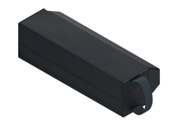 Heavy Play RFG Deckbox Carrier 500DS - Warlock Black - Matte black rectangular deckbox carrier with rounded edges and durable plastic construction.
