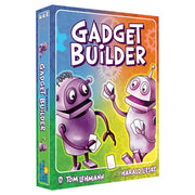 Gadget Builder - Gadget Builder board game box with colorful cartoon robots on purple and orange background.