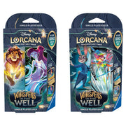 Lorcana TCG: Whispers in the Well Starter Deck 2-pack - Two Lorcana TCG Whispers in the Well single-player starter decks featuring colorful Disney character artwork on dark blue.