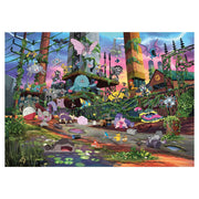 Pokémon Breakout 1000pc Puzzle - Jolteon, Power Plant (PREORDER) - Colorful 1000-piece puzzle featuring Jolteon and other Pokémon in a vibrant, detailed power plant setting with lush greenery