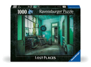 Lost Places: The Asylum 1000 Piece Puzzle (PREORDER) - 1000-piece Ravensburger puzzle box featuring eerie abandoned asylum interior with peeling paint and old medical equipment.