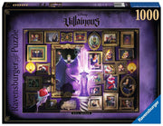 Villainous Evil Queen 1000 Piece Puzzle - Villainous Evil Queen puzzle box with dark purple border, 1000 pieces, featuring Evil Queen surrounded by framed portraits.