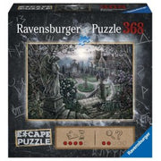 ESCAPE: Midnight In the Garden 368 Piece Escape Puzzle - 368-piece Ravensburger puzzle featuring a dark, mysterious garden scene with statues and a winding path under a moonlit sky.