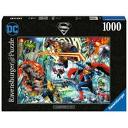 DC: Superman - Collector's Edition 1000 Piece Puzzle - Colorful DC superhero collage puzzle featuring Superman, Batman, Wonder Woman, and more, 1000 pieces.