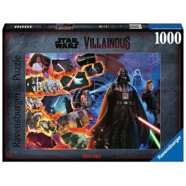 Villainous: Darth Vader 1000 Piece Puzzle - Star Wars Villainous Darth Vader 1000-piece puzzle featuring characters and iconic scenes in dark, vibrant colors.