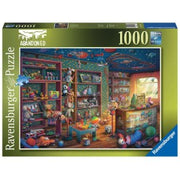 Abandoned Places: Tattered Toy Store 1000 Piece Puzzle - Colorful cluttered abandoned toy store interior with shelves full of vintage toys puzzle box, 1000 pieces.