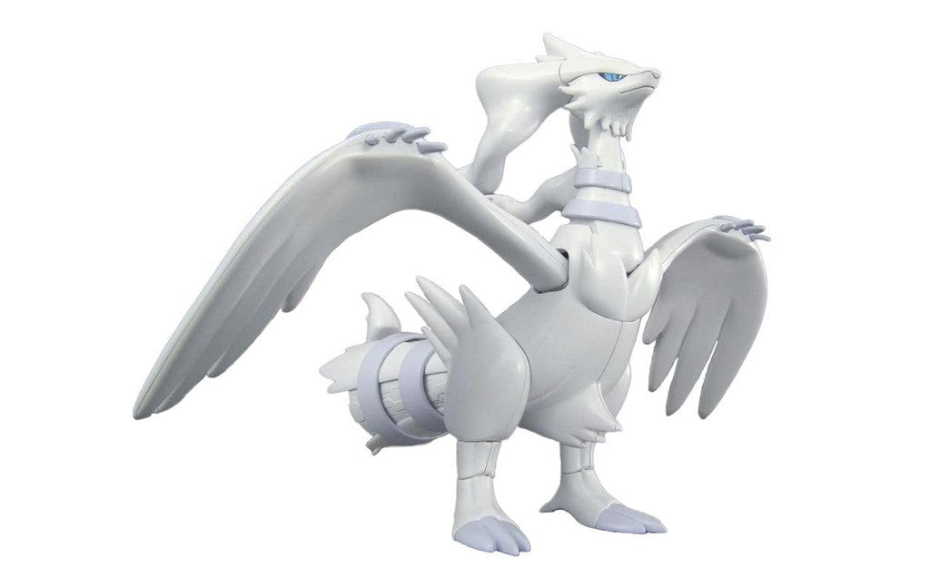 Pokémon Model Kit - Reshiram (PREORDER) - Unpainted white plastic model kit of Reshiram with large wings and detailed sculpting.