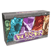 Ascension Legends - Board game box with colorful fantasy character artwork in blue, purple, red, and gold hues labeled Ascension Legends.