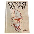 Sickest Witch Core Rulebook (Standard Edition) (PREORDER) - Beige hardcover RPG book titled "Sickest Witch" with a red sketch of a hooded figure holding a skull, subtitle "Core.