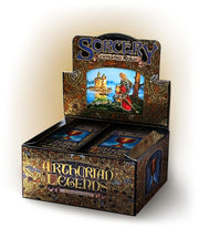 Sorcery: Contested Realm Arthurian Legends Booster Box - Contested Realm Arthurian Legends" featuring medieval artwork with a knight and castle on the display panel.