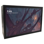 Cairn 2nd Edition Boxed Set - Rectangular black box with dark fantasy artwork of glowing-eyed creatures on twisted tree branches, titled Cairn 2nd Edition
