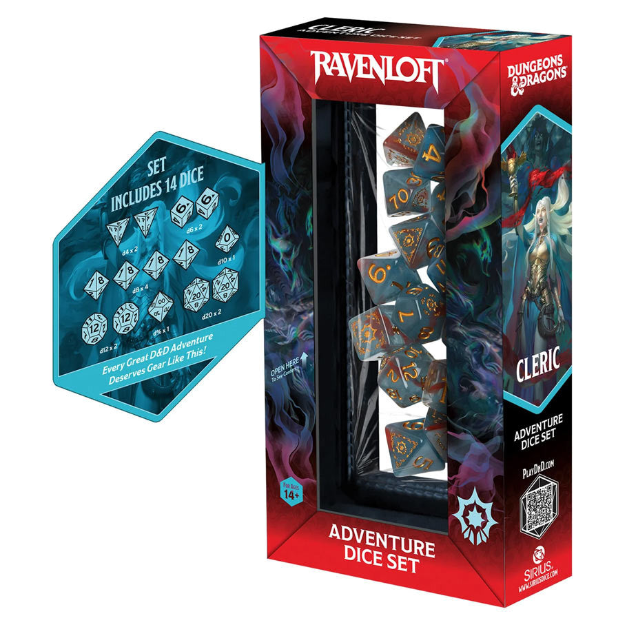 7-Set Adventure Dice: Cleric: Light Blue/Red