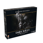 Dark Souls: Explorers Expansion - Dark Souls Explorers Expansion board game box with armored knight holding a sword on dark background.