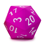 Giant D20 Foam Dice - Periwinkle (PREORDER) - Giant 20-sided foam dice in vibrant periwinkle with large white numbers.