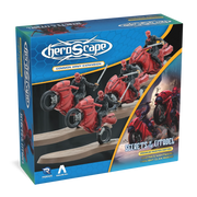 Heroscape: Army Expansion - Twilight Ninja Clan Riders (PREORDER) - Heroscape Twilight Ninja Clan Riders expansion box featuring red-armored ninja figures riding red motorcycles against a blue