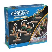 Heroscape: Army Expansion - Students of Kalari Pyatt (PREORDER) - Heroscape Army Expansion box featuring painted miniatures of six muscular warriors in green pants with weapons on round.