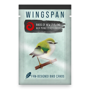 Wingspan: Birds of New Zealand - Wingspan Birds of New Zealand card game expansion pack with pastel blue packaging and green kiwi bird illustration.