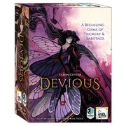 Devious (PREORDER) - Card game box with purple and black cover art featuring a dark fairy with translucent wings and the title Devious in gold.