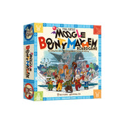Final Fantasy Moogle Bounty Mayhem Board Game - Colorful square board game box featuring cartoon Final Fantasy characters, playful text, and bright blue, red, yellow, and.