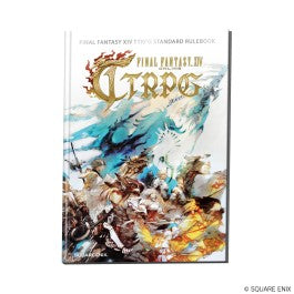 Final Fantasy XIV TTRPG Standard Rulebook - Final Fantasy XIV TTRPG Standard Rulebook with detailed fantasy artwork on white cover and gold embossed title.