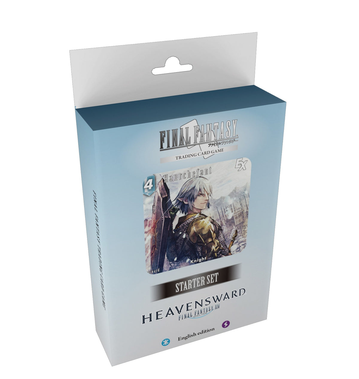 Final Fantasy TCG: Heavensward Starter Deck (PREORDER) - Final Fantasy TCG Heavensward Starter Deck box with blue and white gradient and fantasy warrior artwork on front.