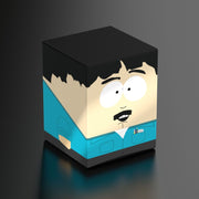 Squaroes: 100+ Deckbox - South Park - Randy - Square deck box designed like Randy from South Park with black hair, white eyes, and blue shirt.