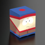 Squaroes: 100+ Deckbox - South Park - Stan - Square deck box with a cartoon face wearing a blue and red hat and beige jacket, designed to hold 100+ cards.