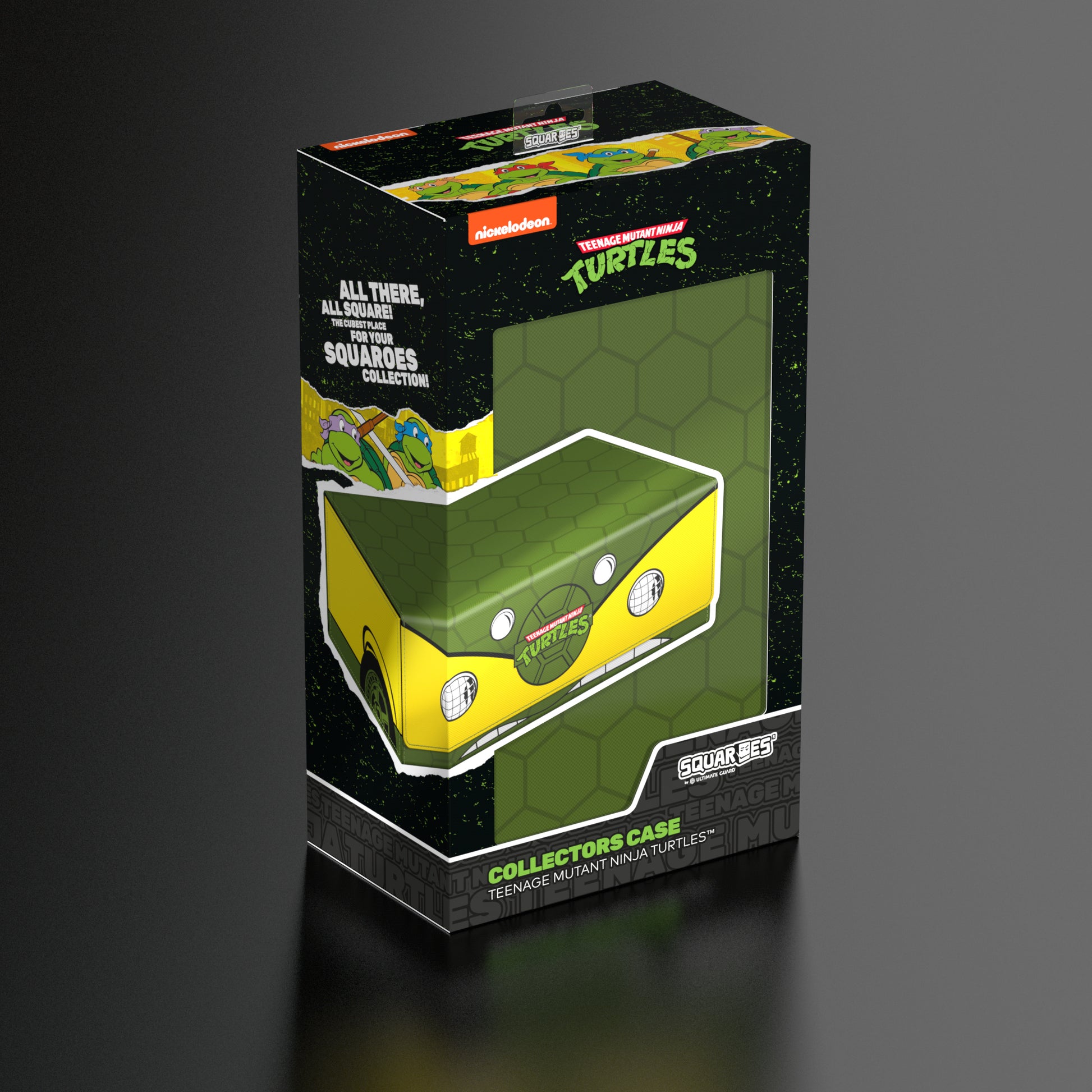 Squaroes: Collectors Case - Teenage Mutant Ninja Turtles - Turtle Van - Black and green rectangular box featuring Teenage Mutant Ninja Turtles Turtle Van collectible card case design.
