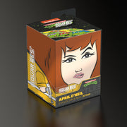 Squaroes: 100+ Deckbox -Teenage Mutant Ninja Turtles - April - Rectangular cardboard deck box featuring illustrated close-up of April O'Neil's face with orange hair, from Teenage Mutant.